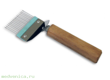 Вилочка для распечатывания сот (нерж. сталь, деревянная ручка)