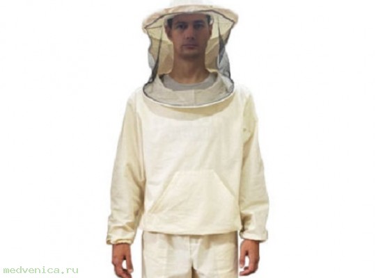 Куртка пчеловода с лицевой сеткой р 52-60 (двунитка) Ом