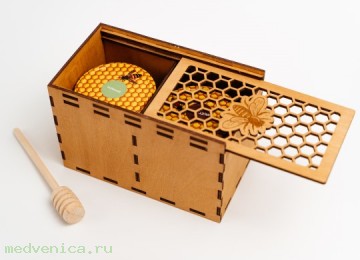 Набор подарочный (2 вида мёда в фанерном коробе)